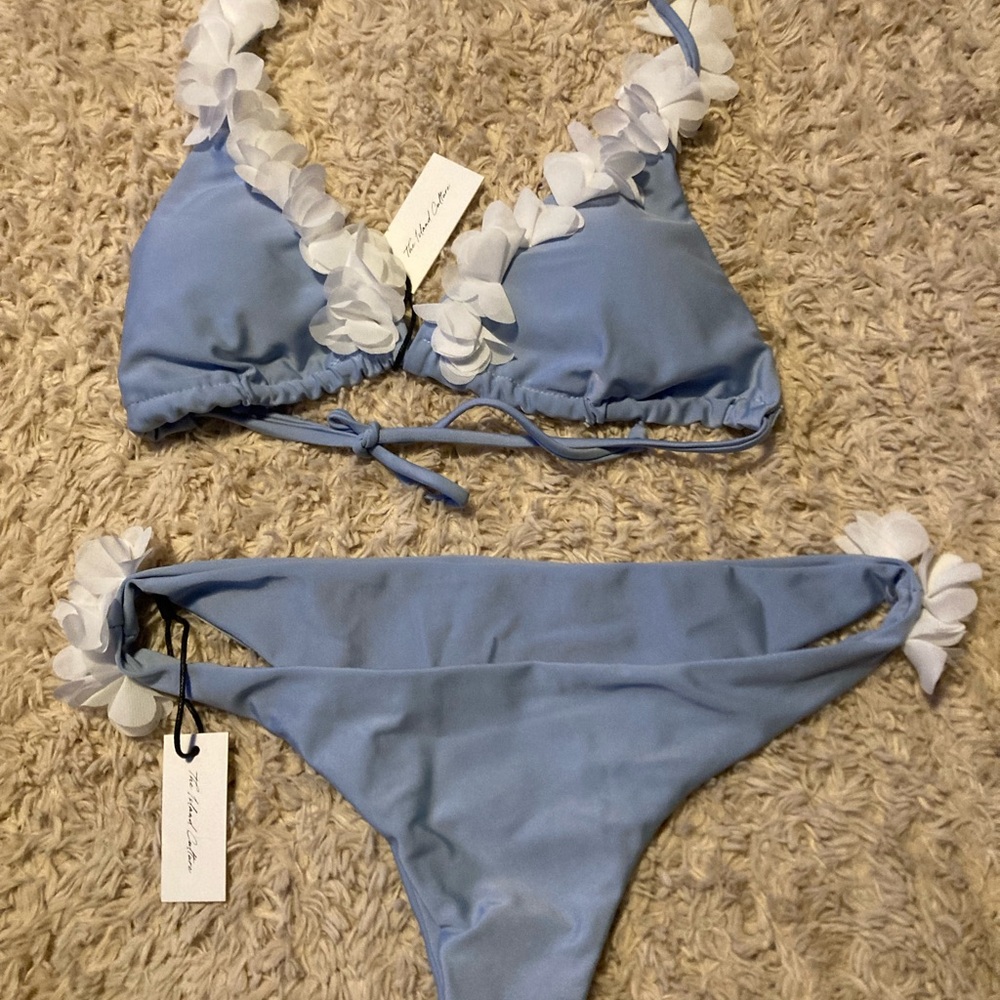 Blue Floral Bikini Set